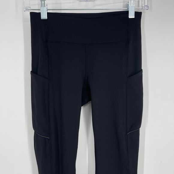 Lululemon Speed Up Crop 21" Black Size 4 Full On Luxtreme - Picture 6 of 11